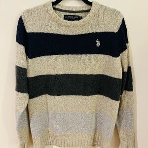 U.S. Polo Assn. Men's Crewneck Sweater - Navy, Gray, and Cream